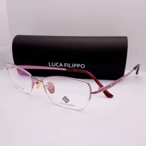 LF8307 Luca Filippo Titanium Half Rim Pink/Silver eyeglasses — main view | Nine Optic Bangladesh