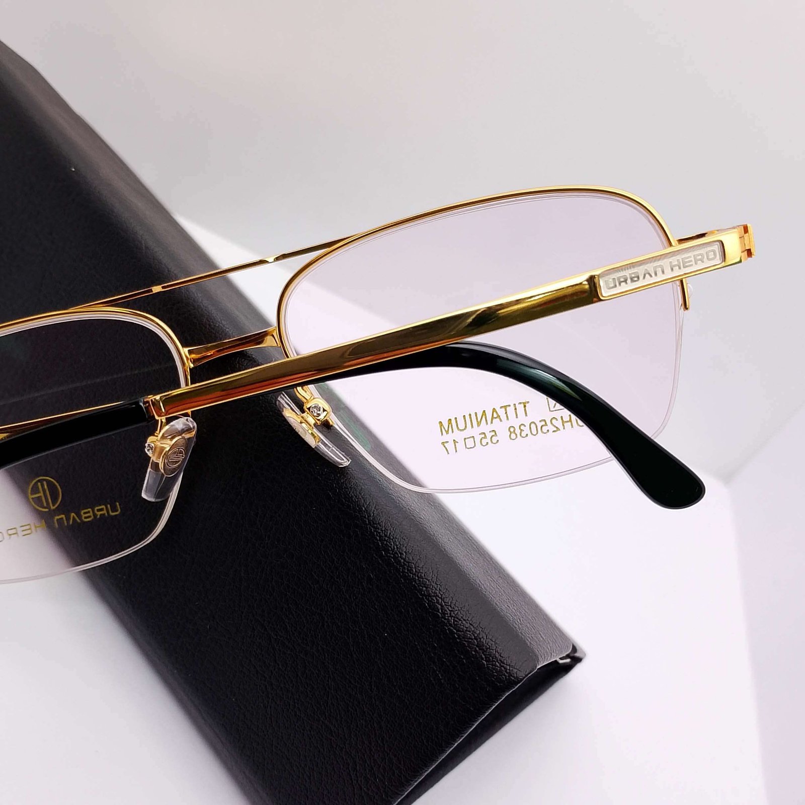 UH25038 Urban Hero Titanium Half Rim eyeglasses — view 2 | Nine Optic Bangladesh