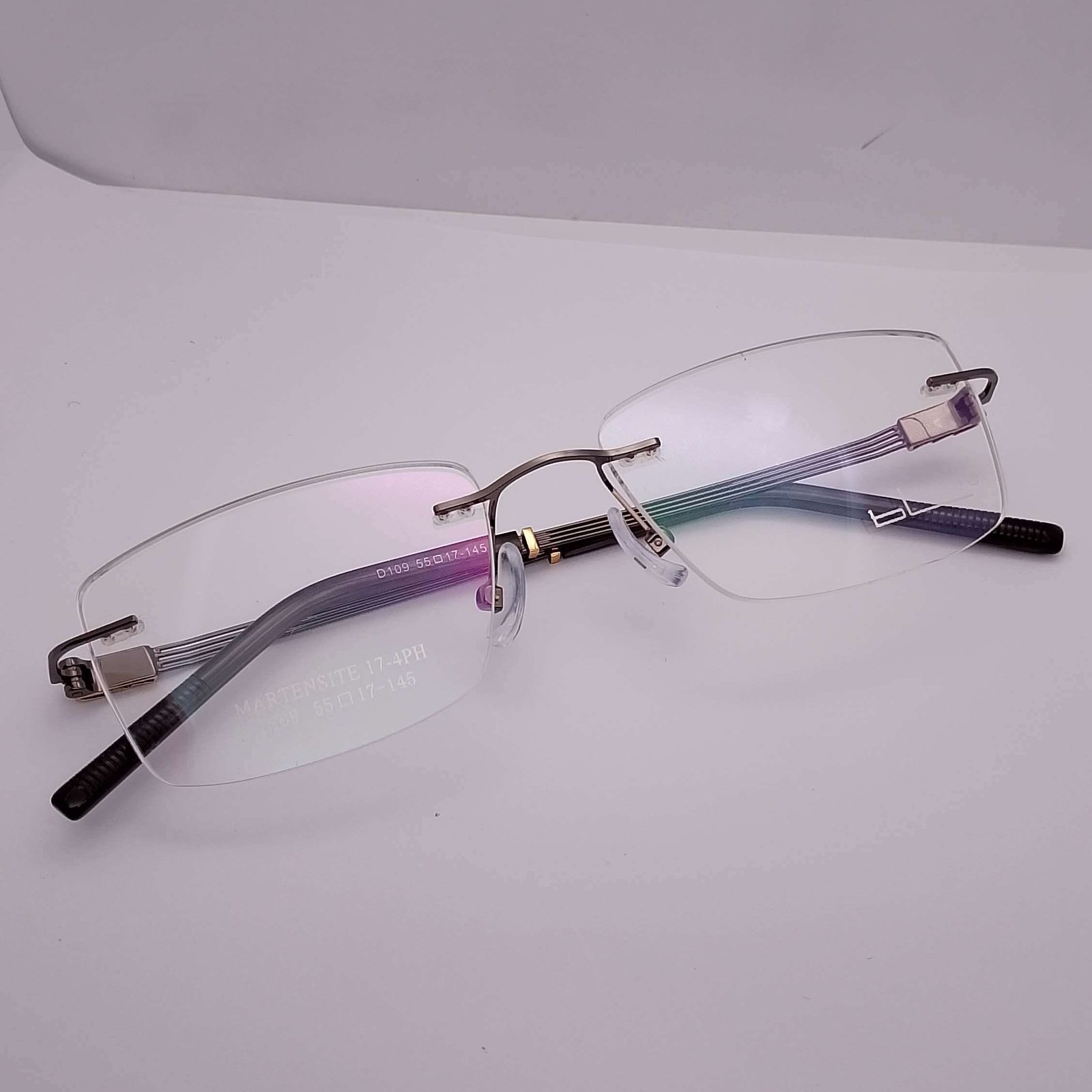 D109 Martensite Rimless eyeglasses — view 5 | Nine Optic Bangladesh