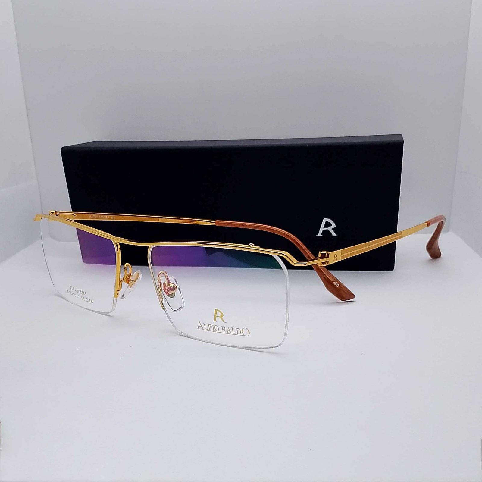 AR11017 Alfio Raldo Titanium Half Rim eyeglasses — main view | Nine Optic Bangladesh