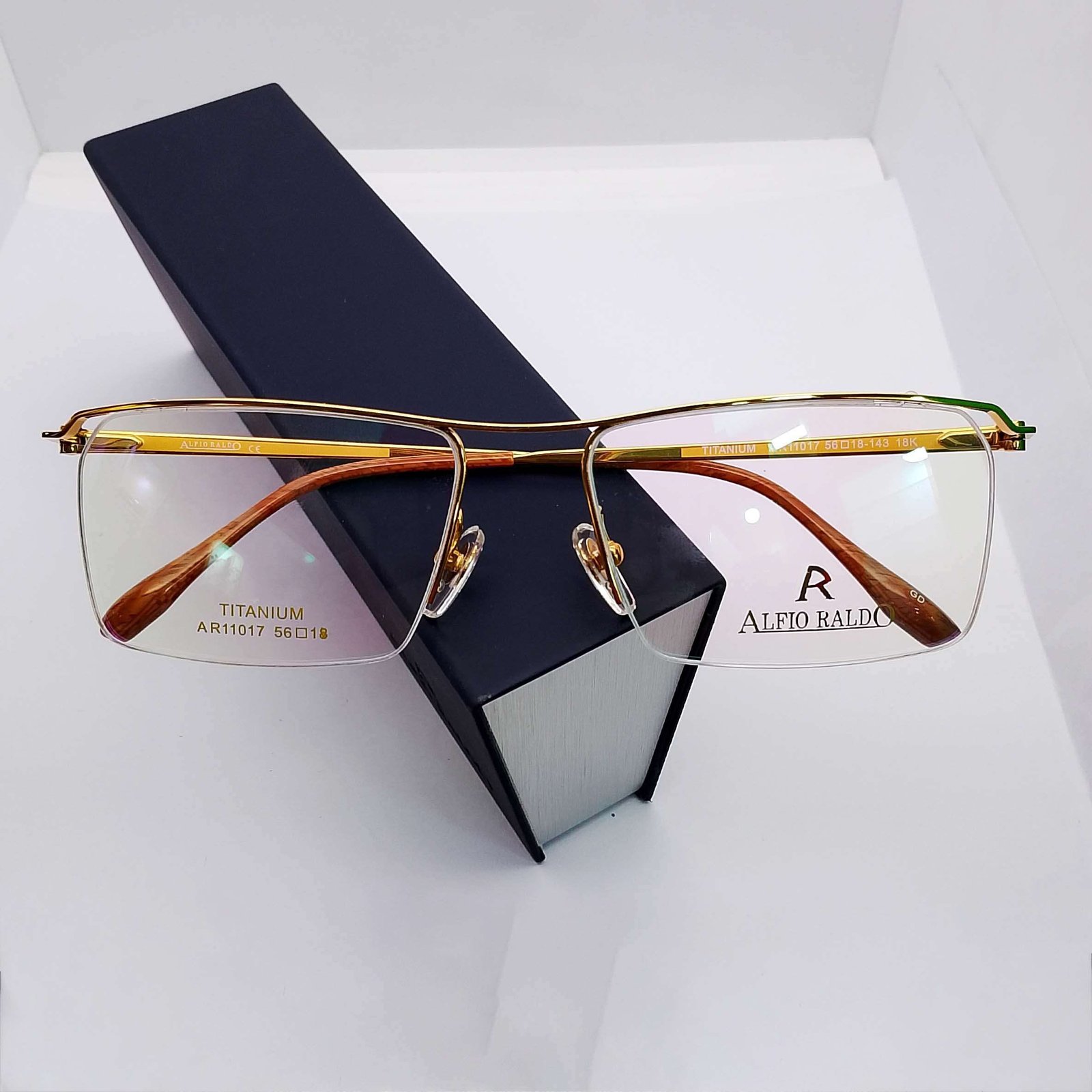 AR11017 Alfio Raldo Titanium Half Rim eyeglasses — view 3 | Nine Optic Bangladesh