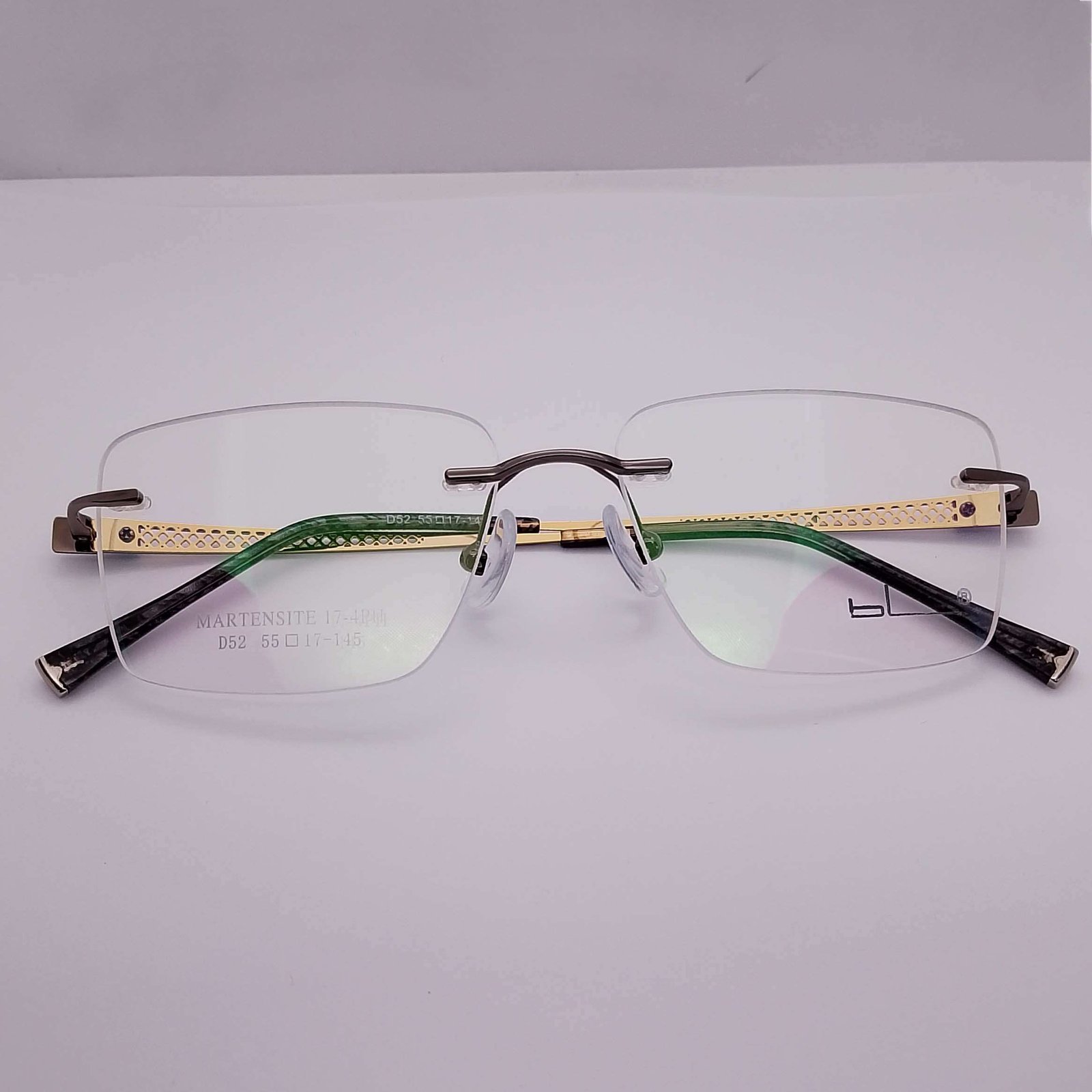 D52 Martensite Rimless Chocolate eyeglasses — view 4 | Nine Optic Bangladesh