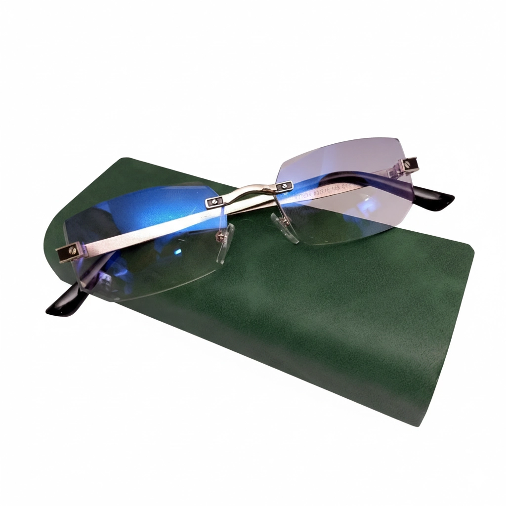 Luxury Rimless Anti Blue - YT1004 Gold reading glasses — view 6 | Nine Optic Bangladesh