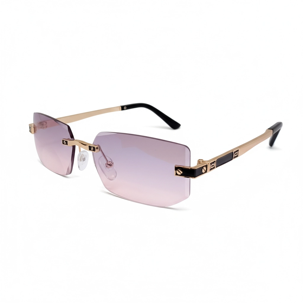 Luxury Rimless Anti Blue - YT1004 Gold reading glasses — view 3 | Nine Optic Bangladesh