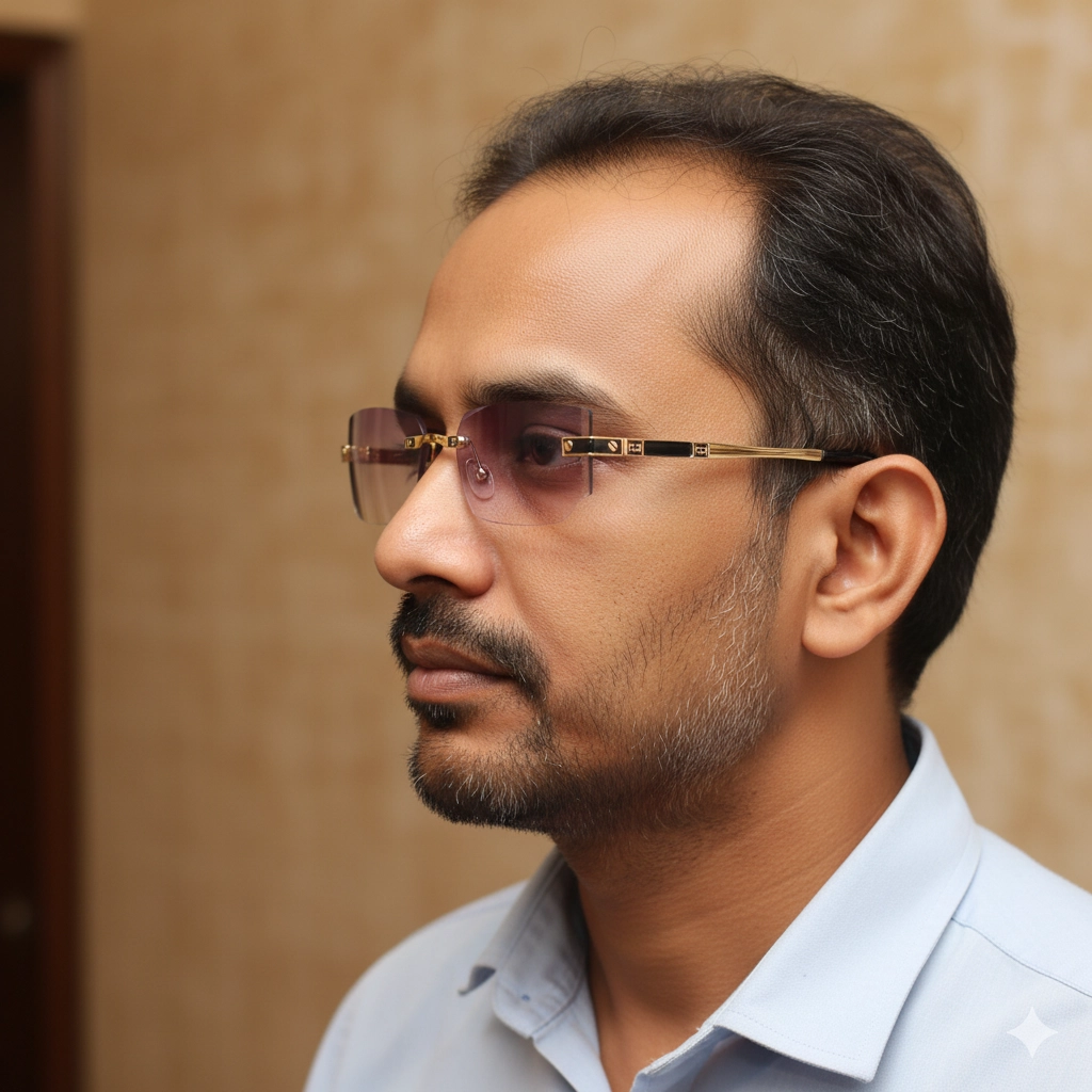 Luxury Rimless Anti Blue - YT1004 Gold reading glasses — main view | Nine Optic Bangladesh