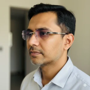 Luxury Rimless Anti Blue - YT1004 -Silver reading glasses — main view | Nine Optic Bangladesh
